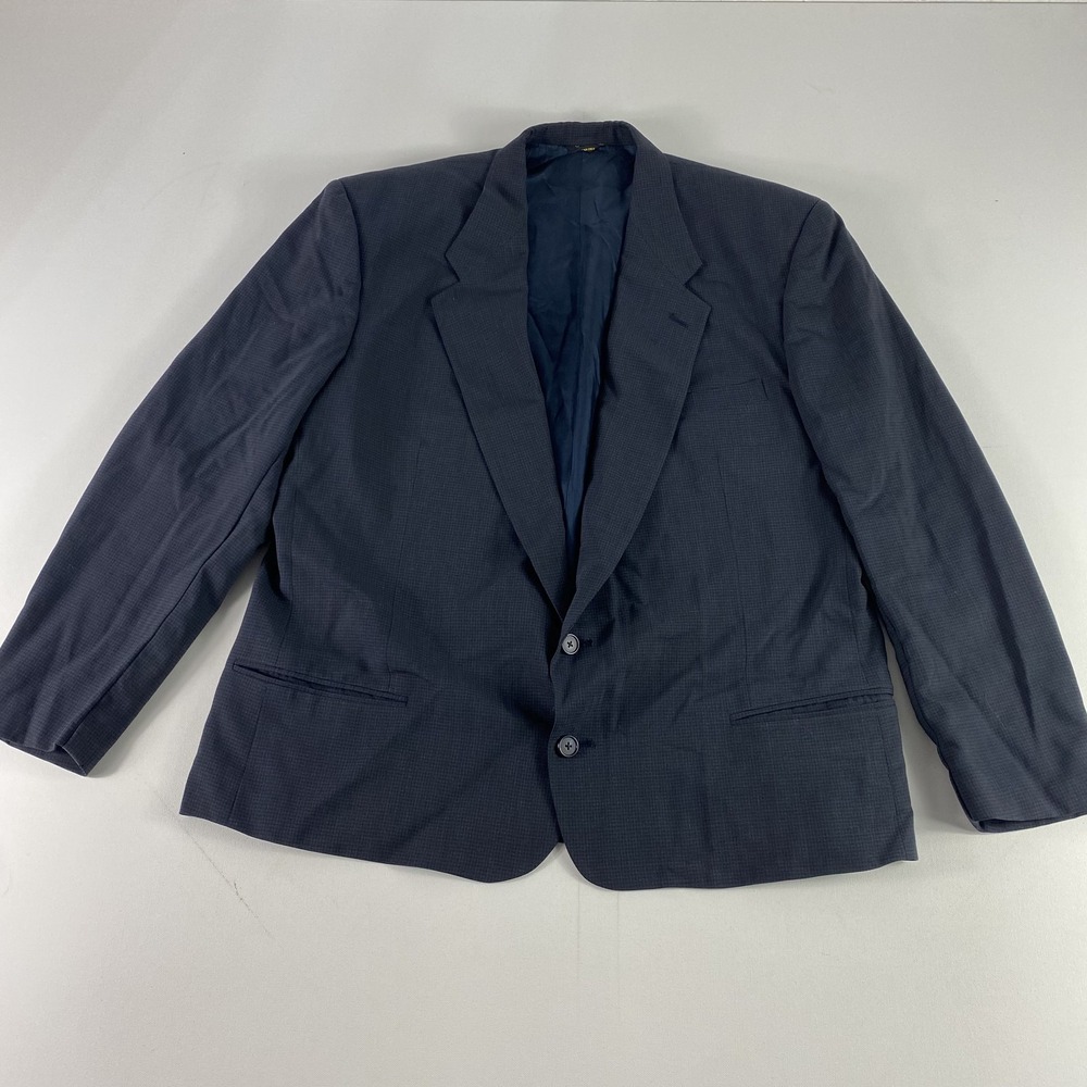 Givenchy Monsieur Blazer Mens 50R Blue Check Wool Two Button Jacket Made USA